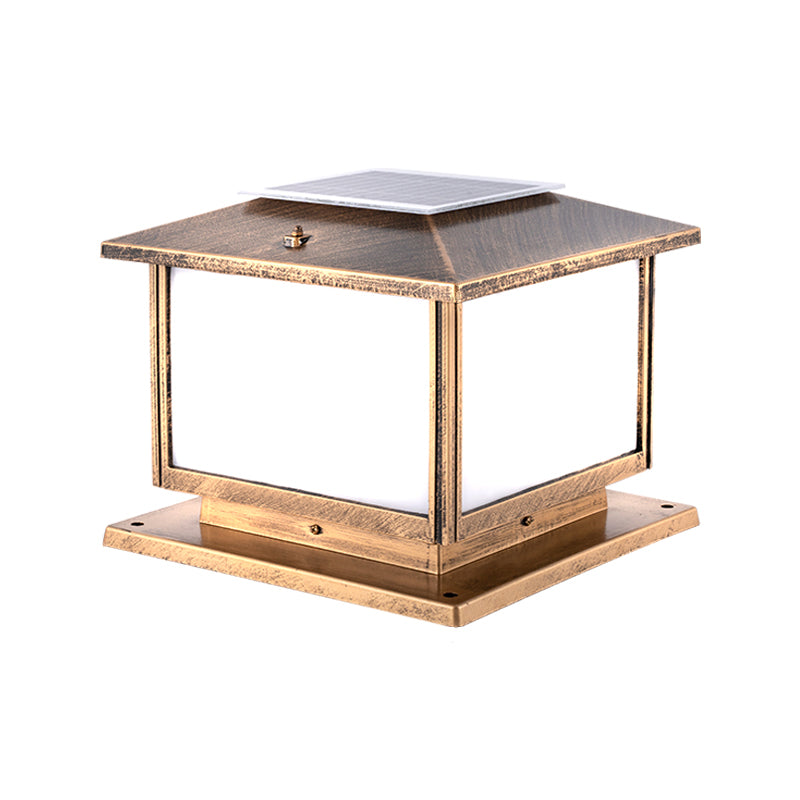 Contemporary LED Solar Lighting Fixture with Acrylic Shade for Garden