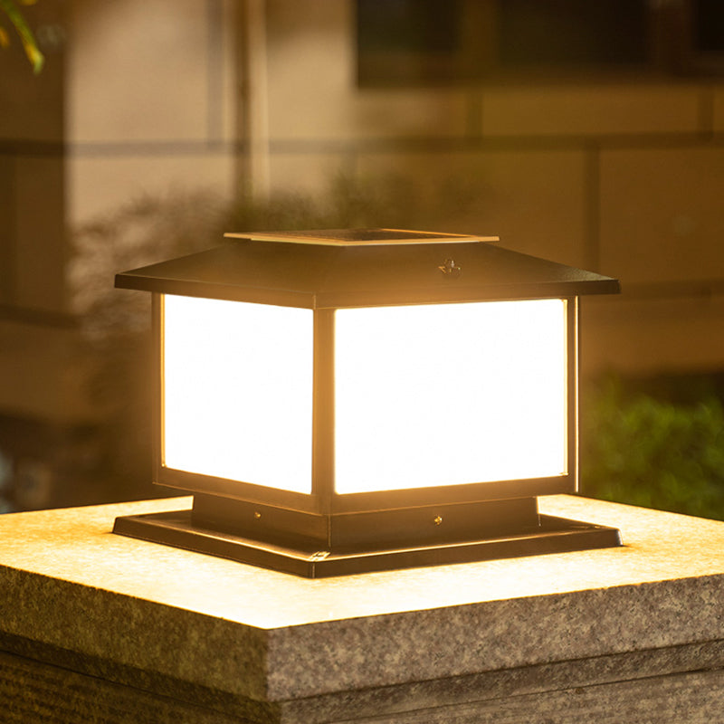 Contemporary LED Solar Lighting Fixture with Acrylic Shade for Garden