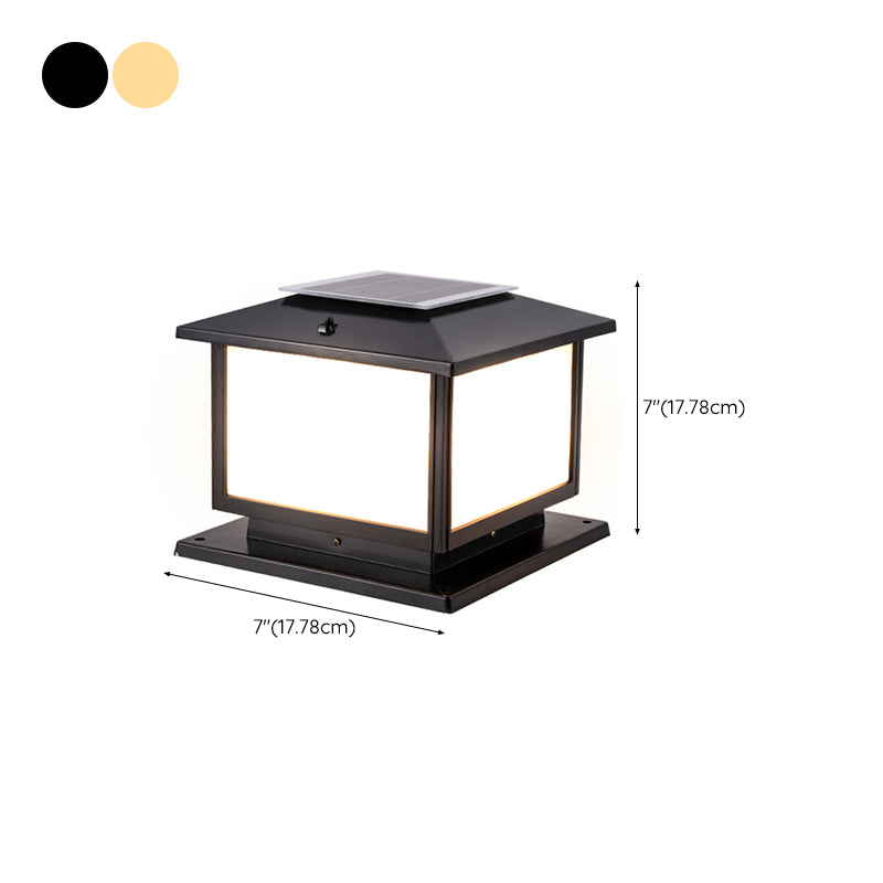 Contemporary LED Solar Lighting Fixture with Acrylic Shade for Garden