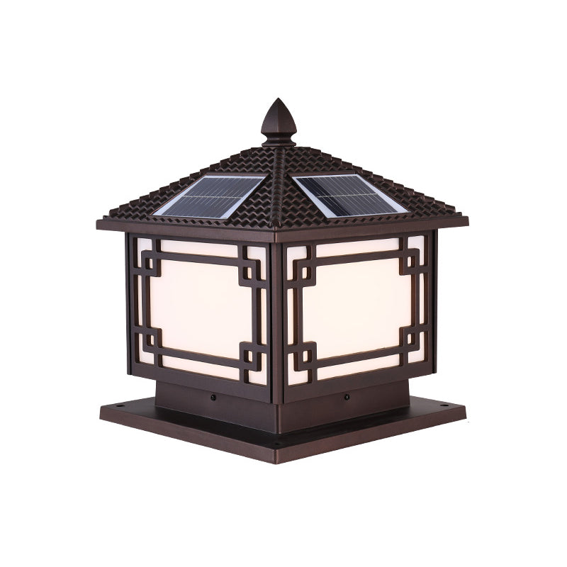 Minimalist Style LED Solar Lighting Fixture with Acrylic Shade for Garden