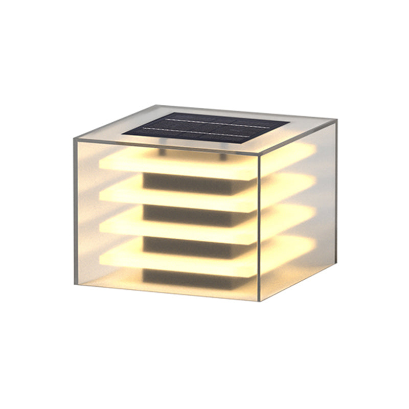 Square Contemporary Waterproof Pillar Light with Acrylic for Courtyard