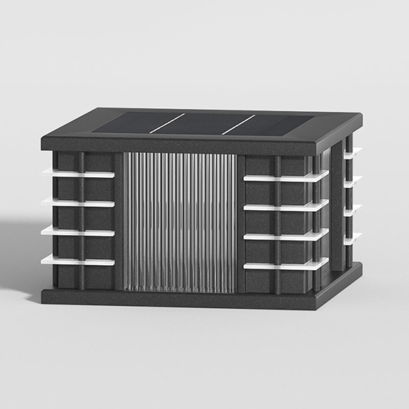 Square Contemporary Waterproof Pillar Light with Metal for Courtyard