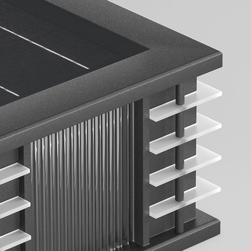 Square Contemporary Waterproof Pillar Light with Metal for Courtyard