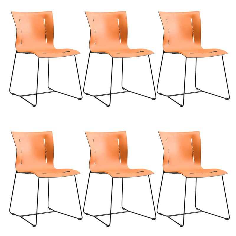 Metal Frame Dining Room Chair Indoor Faux Leather Dining Chair