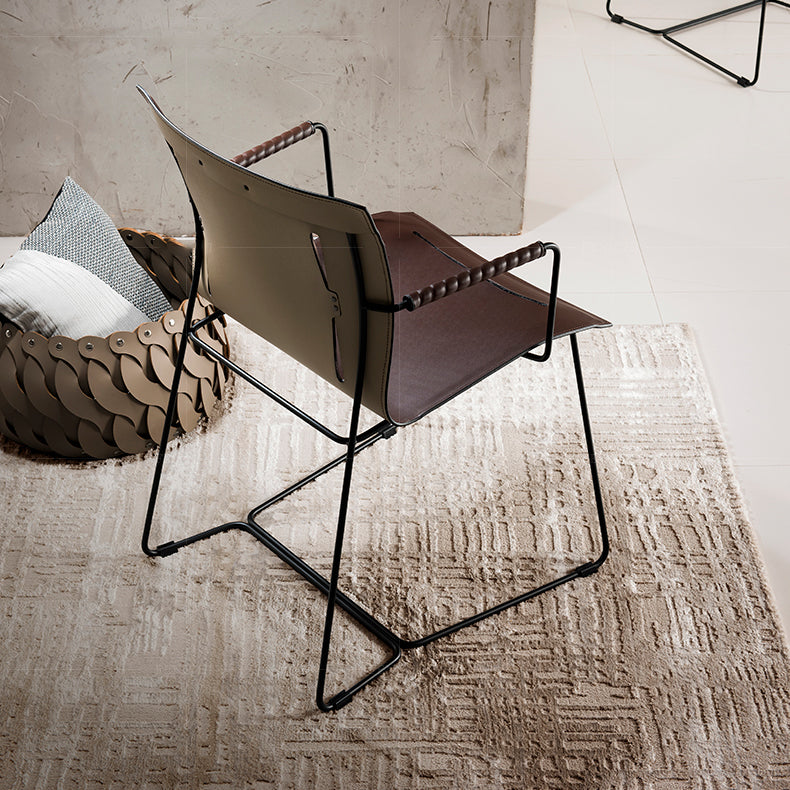 Metal Frame Dining Room Chair Indoor Faux Leather Dining Chair