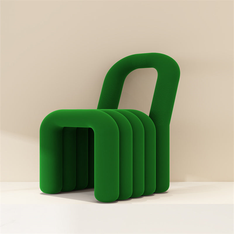 Modern Style Dining Chair Velvet Open Back Side Chair for Dining Room
