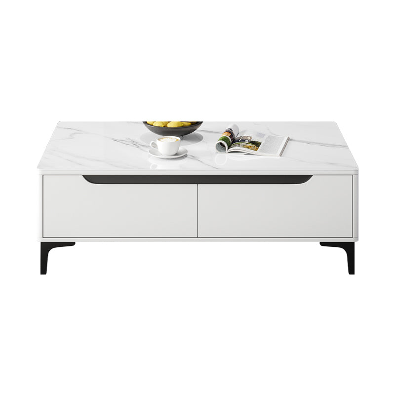 4 Legs Coffee Cocktail Table with 4 Storage Drawers Slate Top