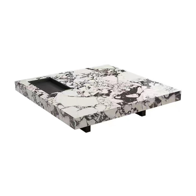 Block Coffee or End Table Contemporary Marble Square/Rectangle Prevent Scratches