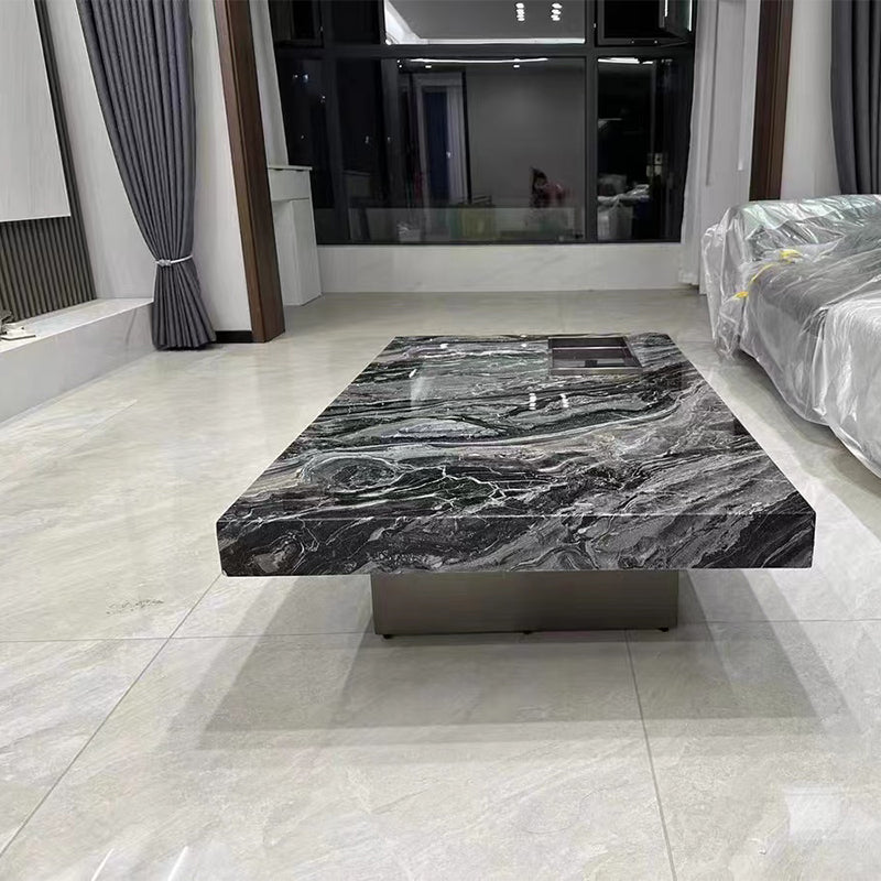 Block Coffee or End Table Contemporary Marble Square/Rectangle Prevent Scratches