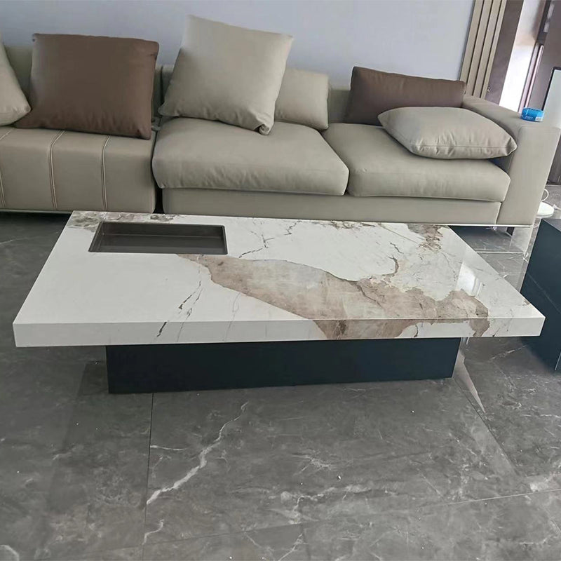 Block Coffee or End Table Contemporary Marble Square/Rectangle Prevent Scratches