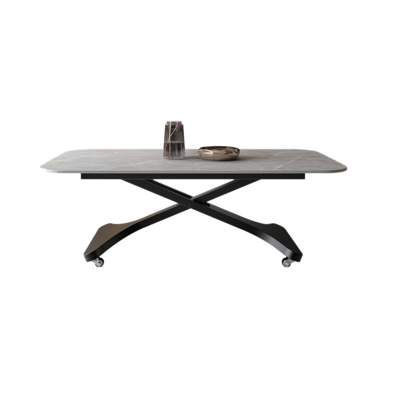 Slate Coffee Cocktail Table with Lift Top Contemporary X-Base