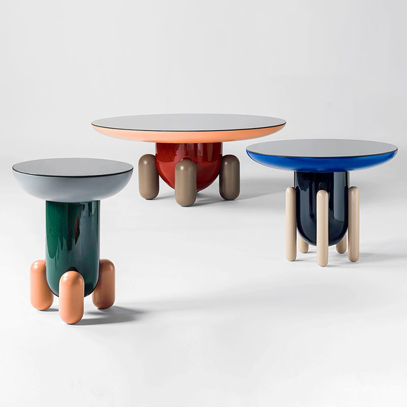 Scandinavian Round Coffee Table Abstract Base Cocktail Table