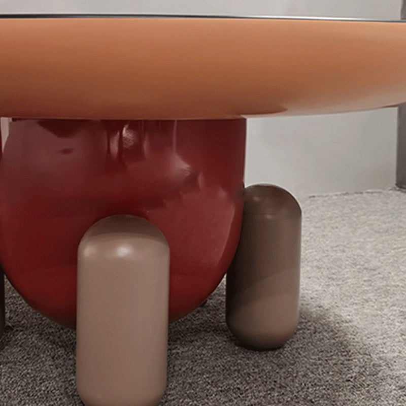 Scandinavian Round Coffee Table Abstract Base Cocktail Table