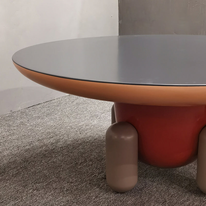 Scandinavian Round Coffee Table Abstract Base Cocktail Table