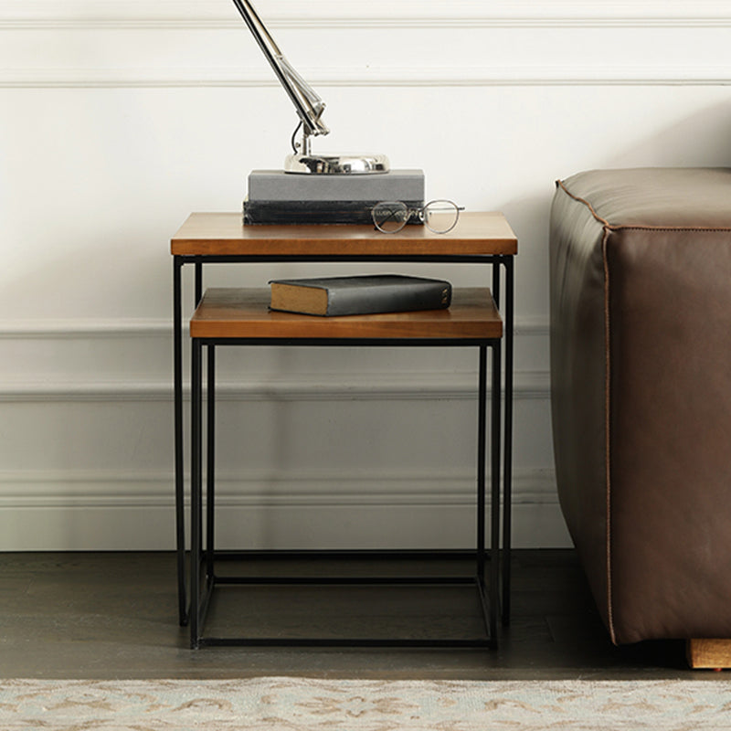 Industrial Cocktail Table Rectangle Solid Wood Coffee Cocktail Table