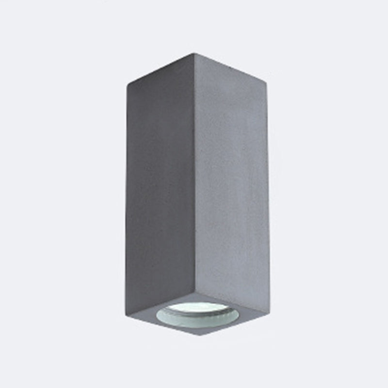 Modern Rectangle Shape Ceiling Light with Cement Shade for Living Room