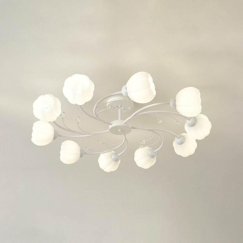 Modern Simple Ball Shape Ceiling Light with Glass Shade for Bedroom