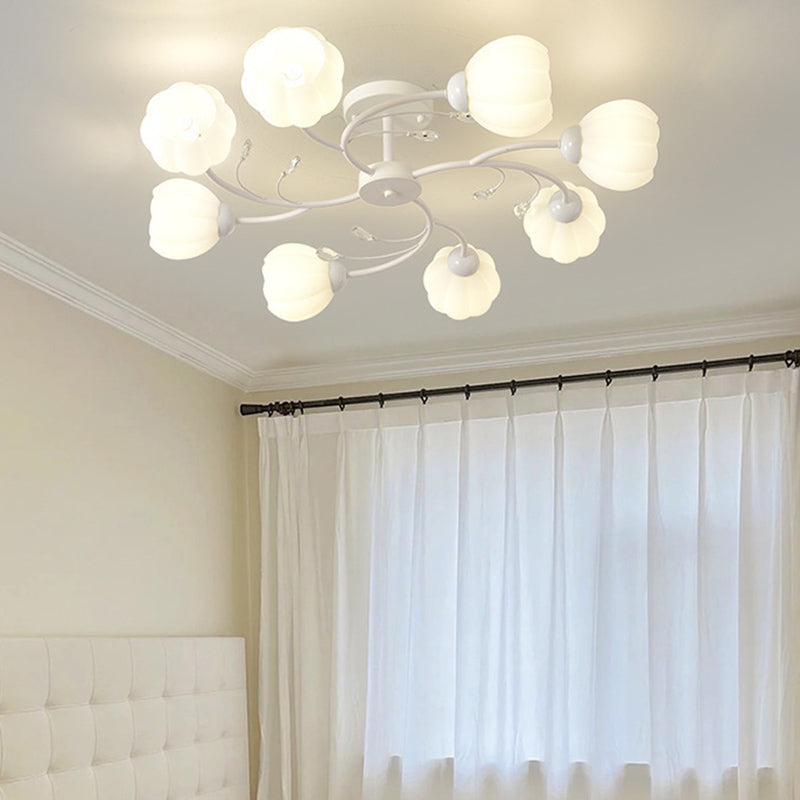 Modern Simple Ball Shape Ceiling Light with Glass Shade for Bedroom