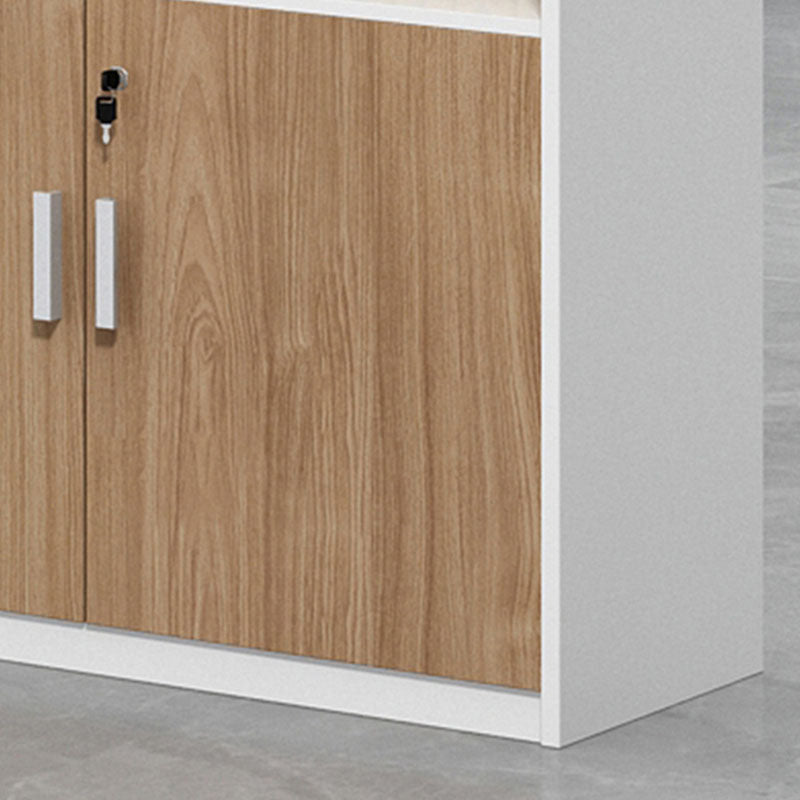 Modern Key Locking File Cabinet Wooden Frame Storage Lateral File Cabinet