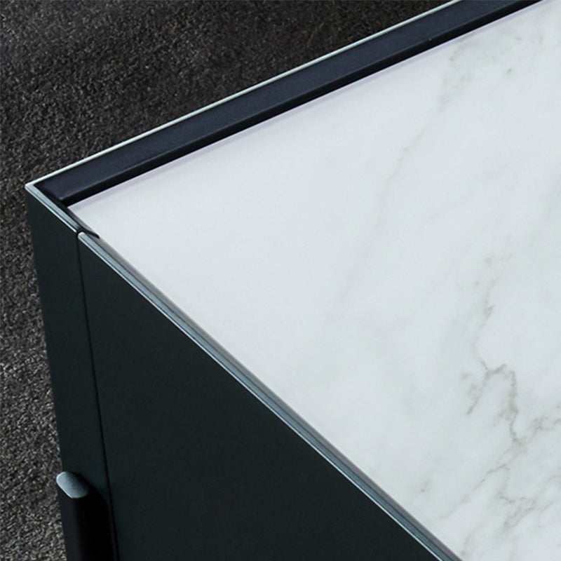 4 Legs Coffee or End Table Slate with Storage Drawers Rectangle