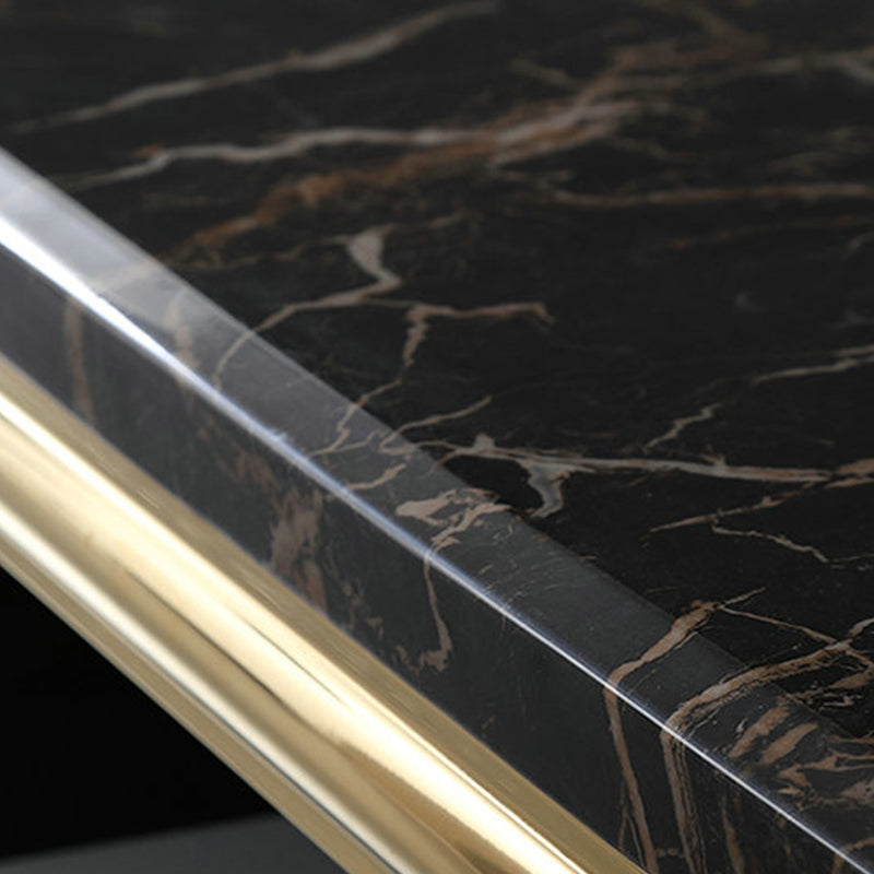 Marble Coffee or End Table with Storage Drawers Rectangle Block
