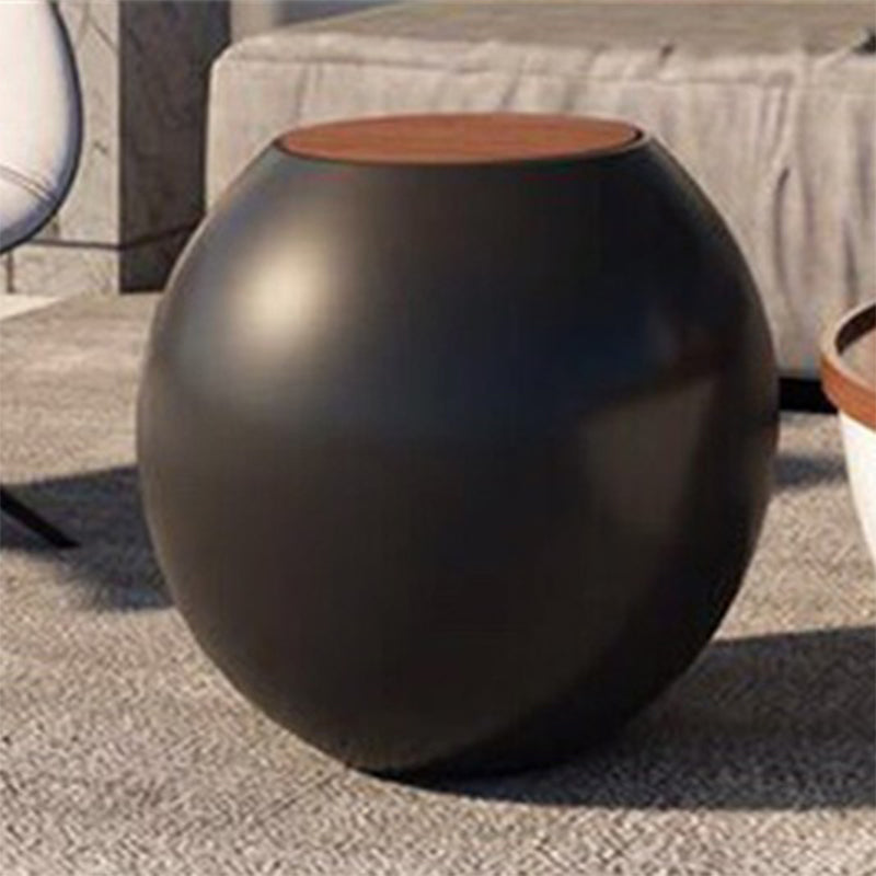 Abstract Coffee Cocktail Table with Trunk Storage Modern Round Glass Top