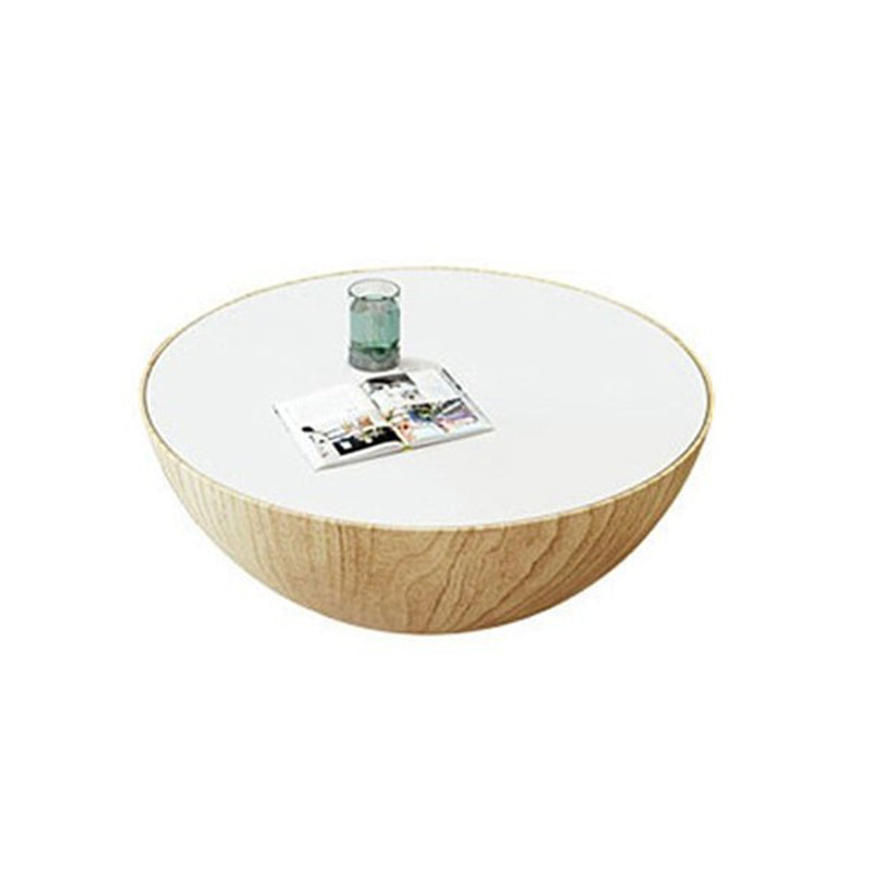Abstract Coffee Cocktail Table with Trunk Storage Modern Round Glass Top
