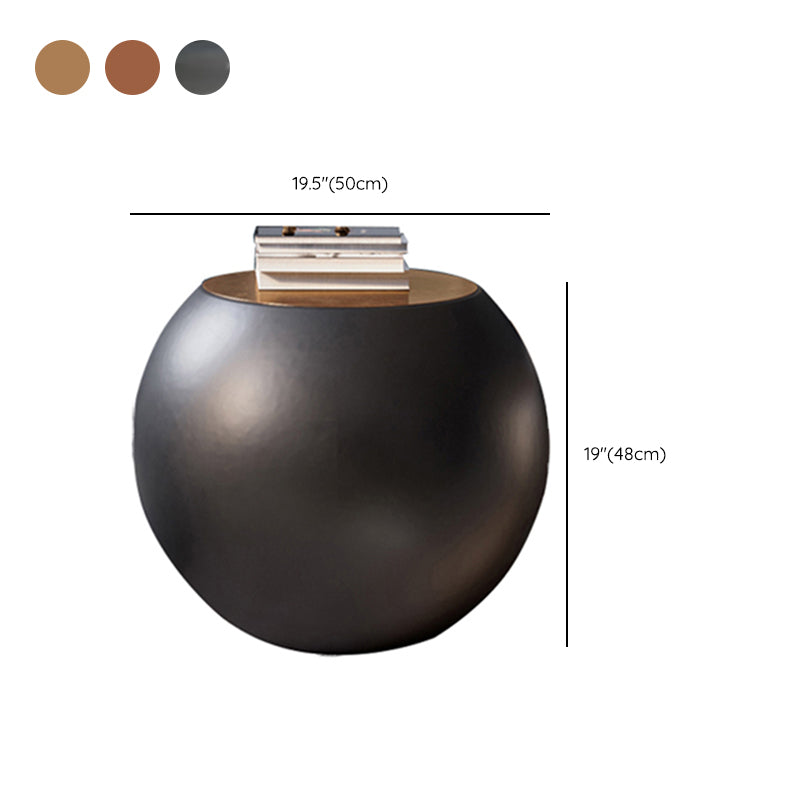 Abstract Coffee Cocktail Table with Trunk Storage Modern Round Glass Top