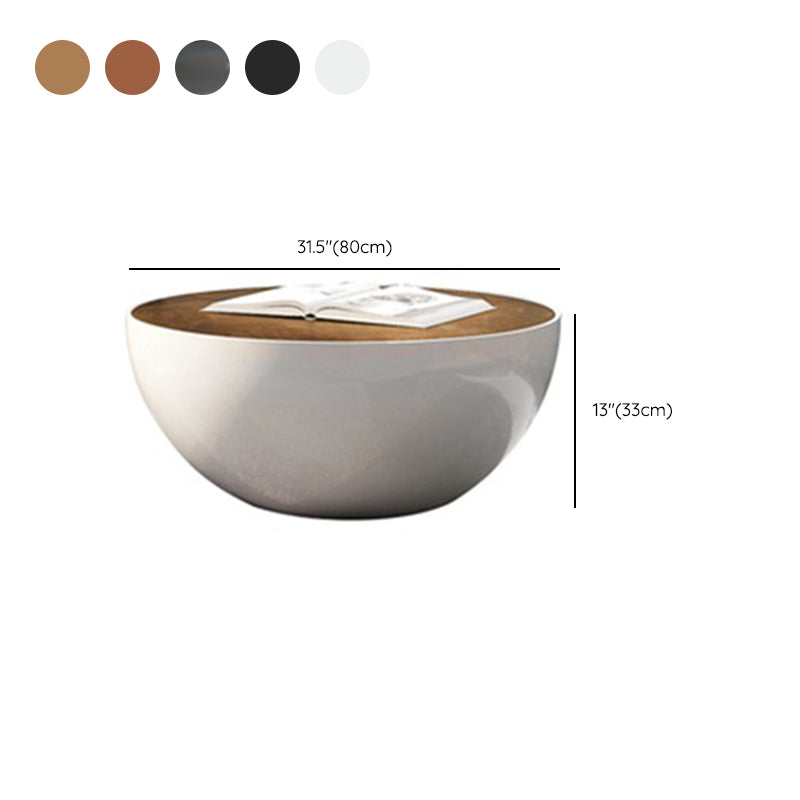 Abstract Coffee Cocktail Table with Trunk Storage Modern Round Glass Top