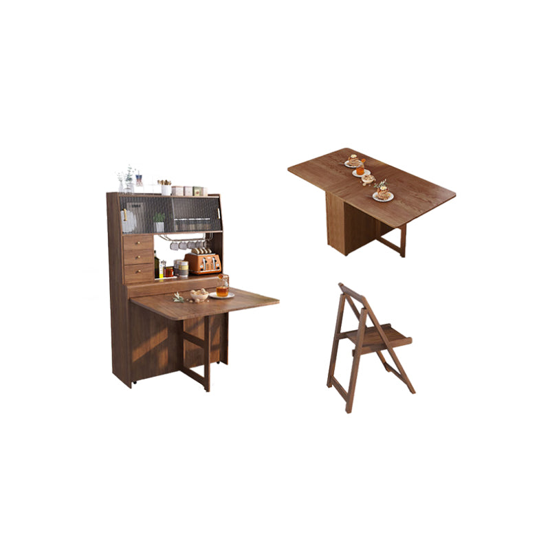 Modern Style Rectangle Solid Wood Dining Table with Drawer, 68.9" x 31.5" x 29.5"