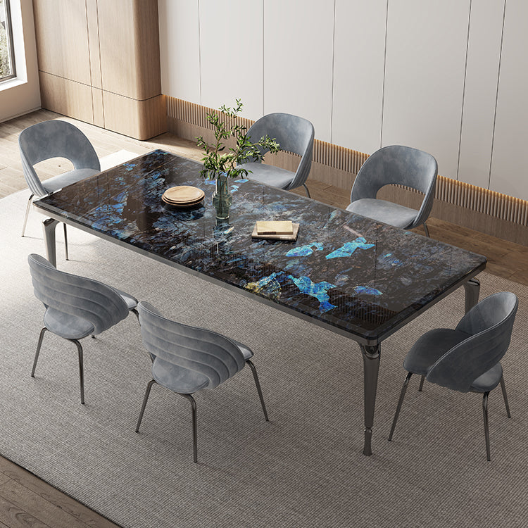 1/4/7 Pieces Modern Stone Top Rectangle Stainless Steel Base Dining Set for Home