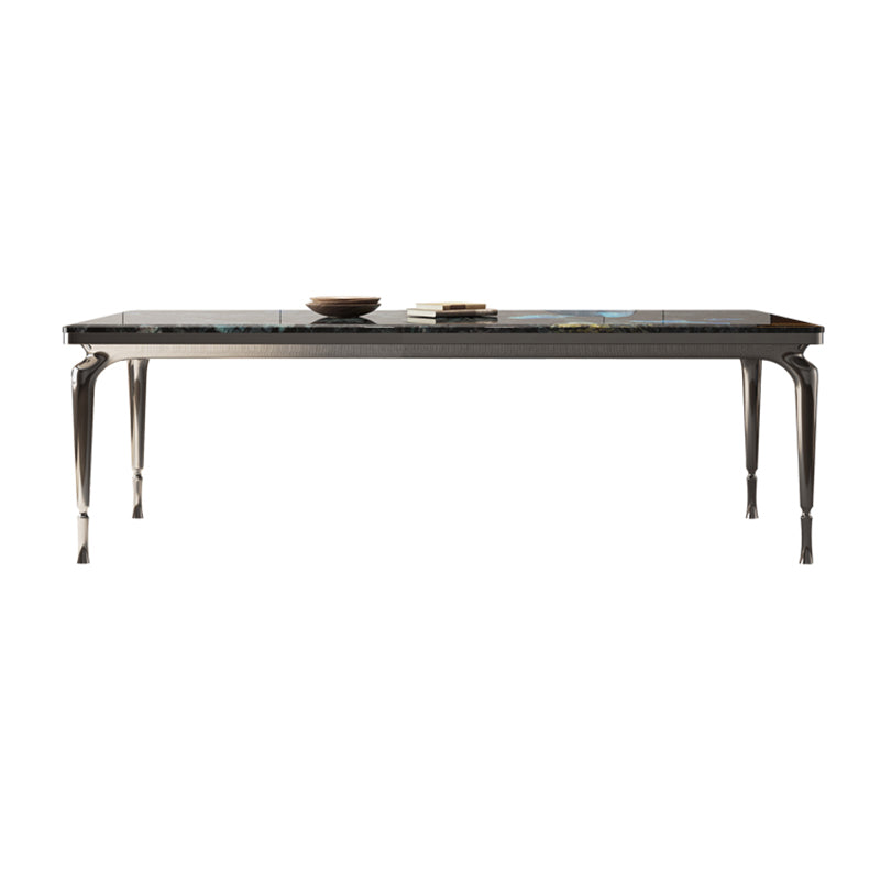 1/4/7 Pieces Modern Stone Top Rectangle Stainless Steel Base Dining Set for Home