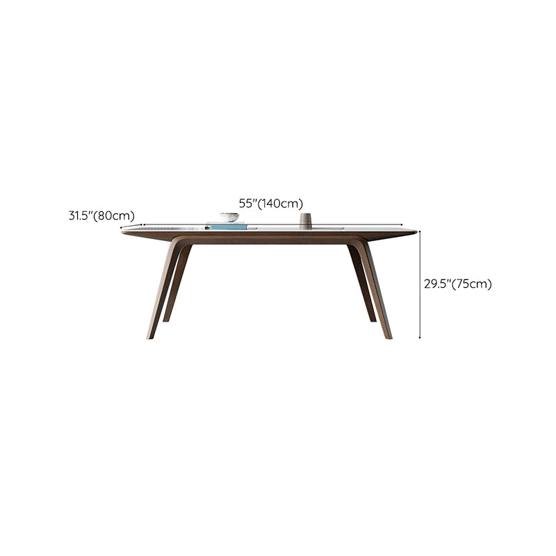 5/7 Pcs Contemporary Stone Rectangle Shape Dinette Table with Upholstered Chair