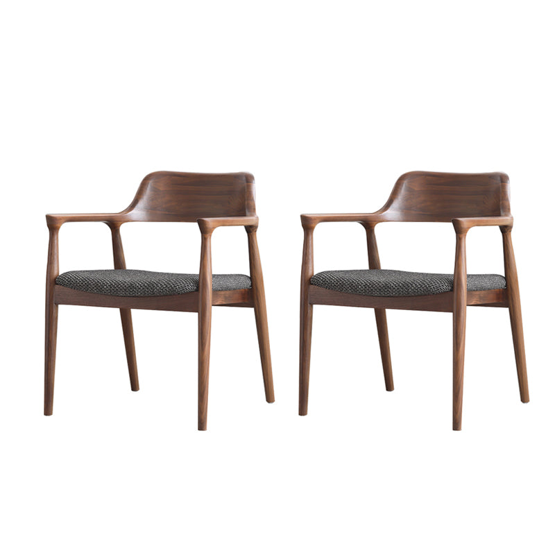 Modern Armrest Backrest Cushion Chair with Wood Legs for Dining Room