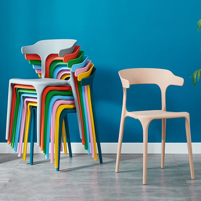 Nordic Stackable Backrest Acrylic Chair with Acrylic Legs for Dining Room