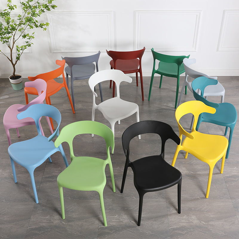 Nordic Stackable Backrest Acrylic Chair with Acrylic Legs for Dining Room
