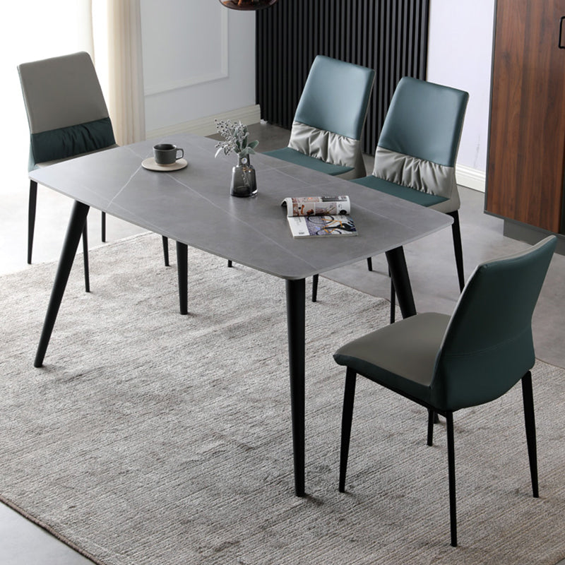 Nordic Armrest Backrest Cushion Chair with Metal Legs for Dining Room