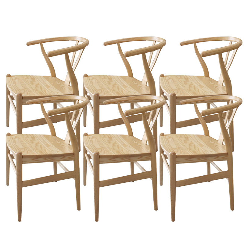 Solid Wood Frame Dining Arm Chair Modern Indoor Chair for Dining Room