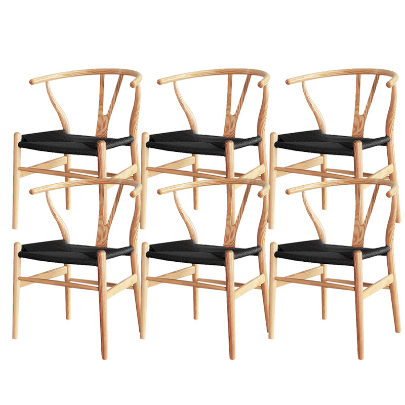 Solid Wood Frame Dining Arm Chair Modern Indoor Chair for Dining Room
