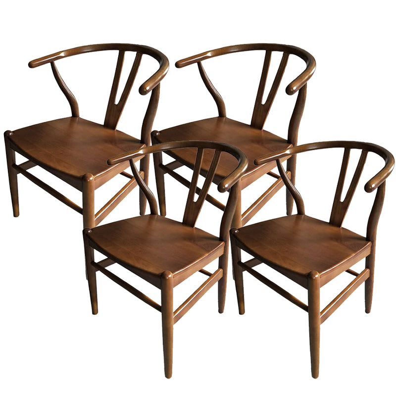 Solid Wood Frame Dining Arm Chair Modern Indoor Chair for Dining Room