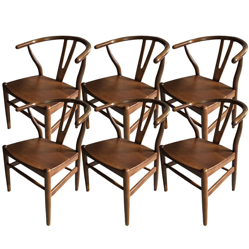 Solid Wood Frame Dining Arm Chair Modern Indoor Chair for Dining Room