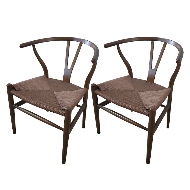 Solid Wood Frame Dining Arm Chair Modern Indoor Chair for Dining Room
