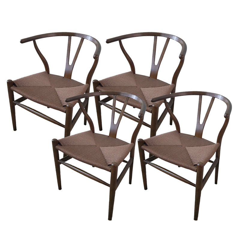 Solid Wood Frame Dining Arm Chair Modern Indoor Chair for Dining Room
