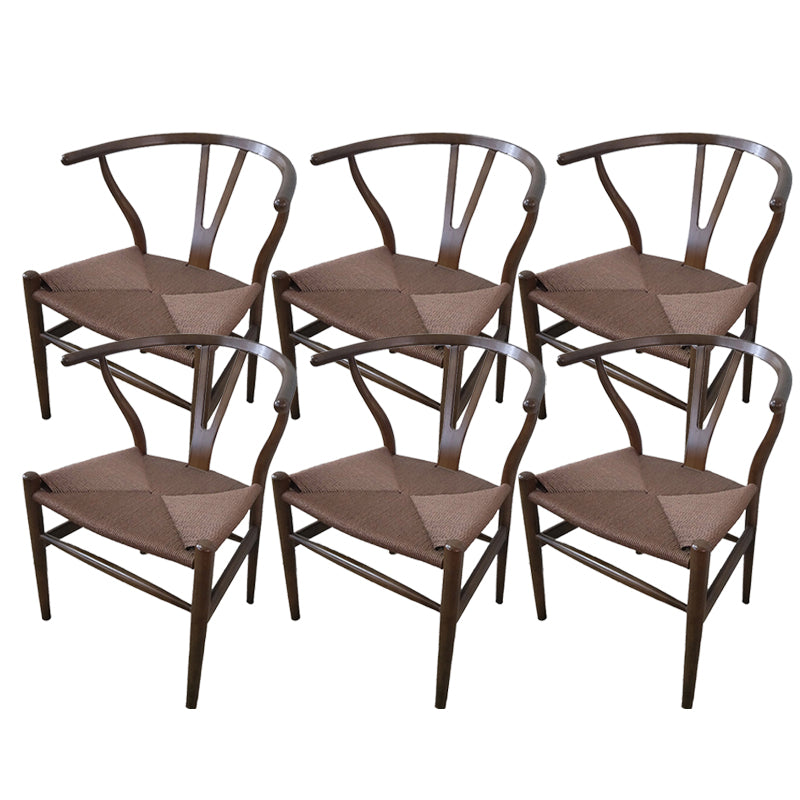 Solid Wood Frame Dining Arm Chair Modern Indoor Chair for Dining Room