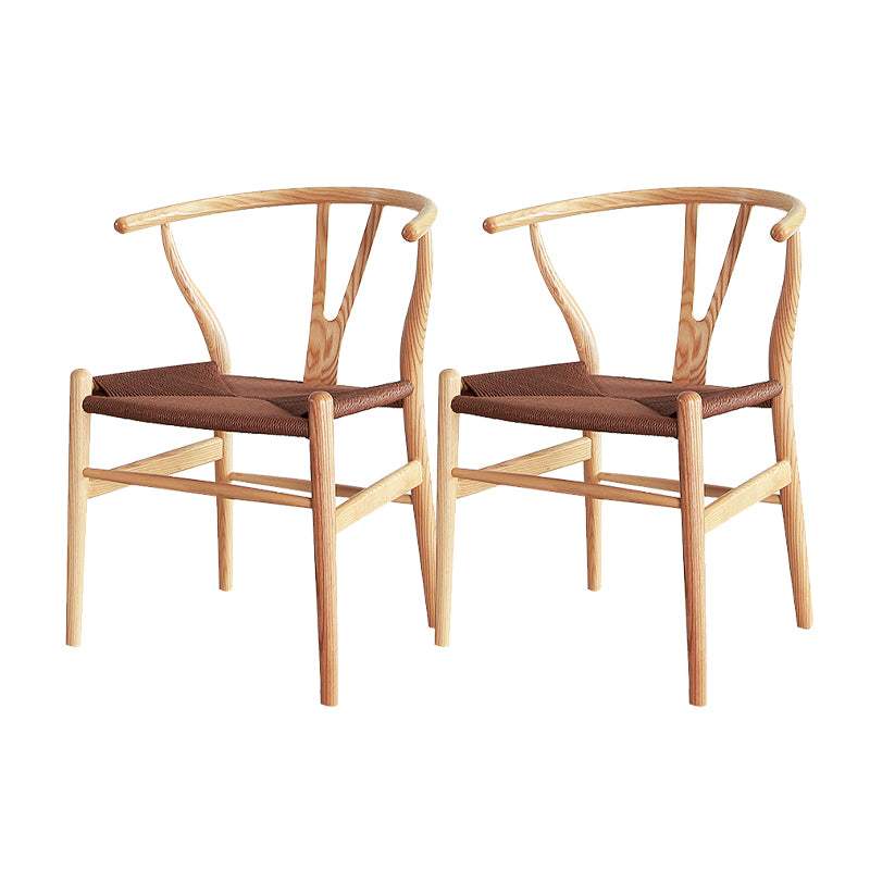 Solid Wood Frame Dining Arm Chair Modern Indoor Chair for Dining Room