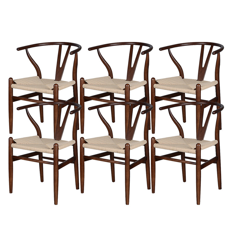 Solid Wood Frame Dining Arm Chair Modern Indoor Chair for Dining Room