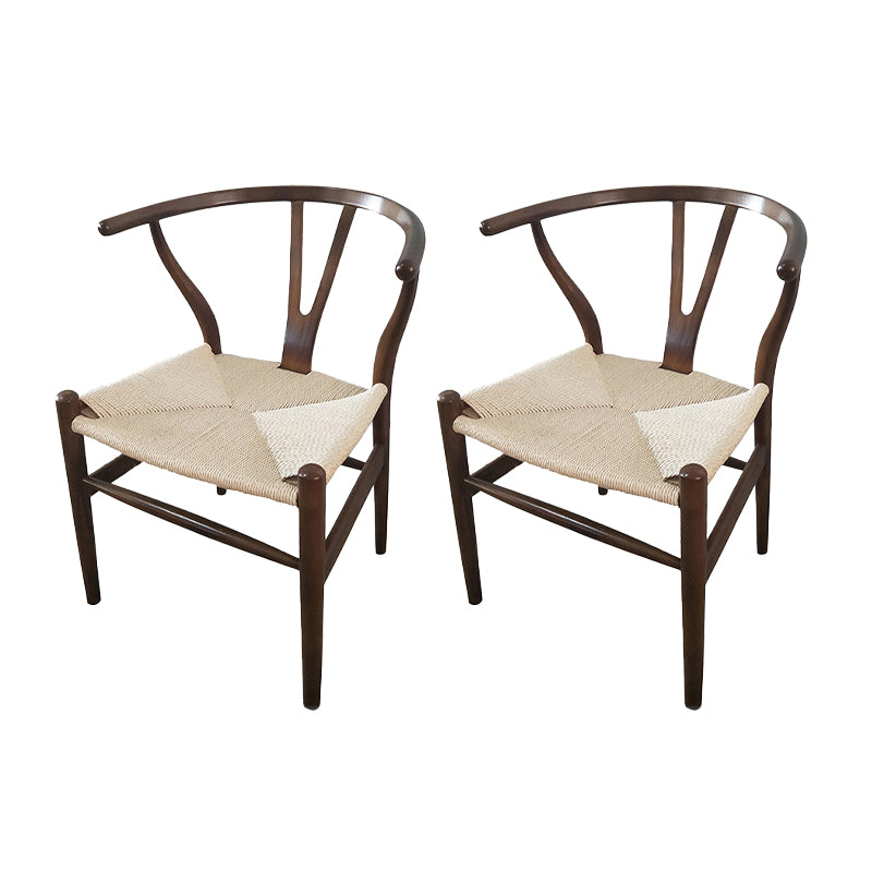 Solid Wood Frame Dining Arm Chair Modern Indoor Chair for Dining Room