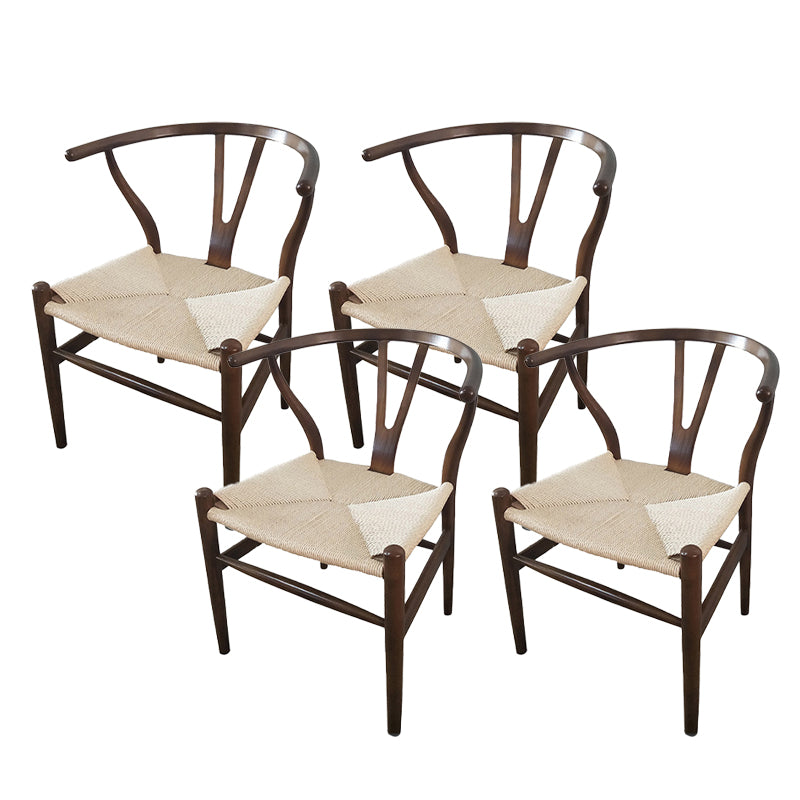 Solid Wood Frame Dining Arm Chair Modern Indoor Chair for Dining Room