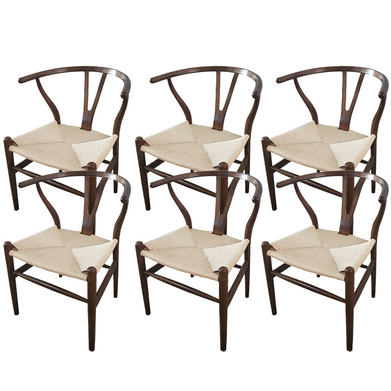 Solid Wood Frame Dining Arm Chair Modern Indoor Chair for Dining Room