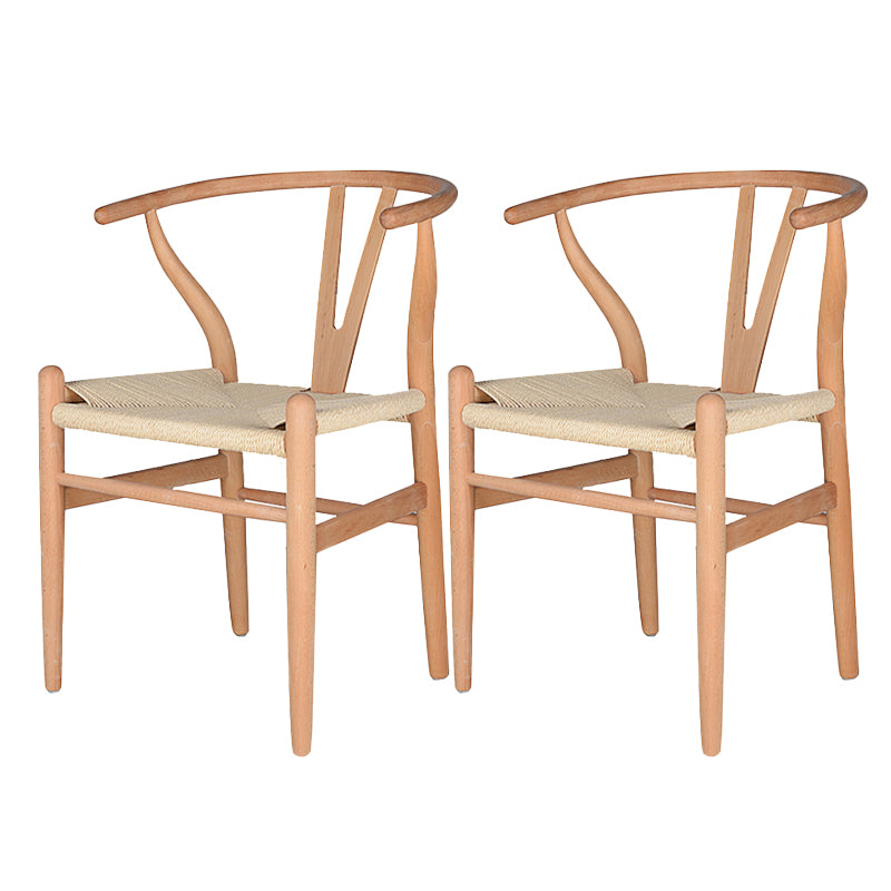 Solid Wood Frame Dining Arm Chair Modern Indoor Chair for Dining Room